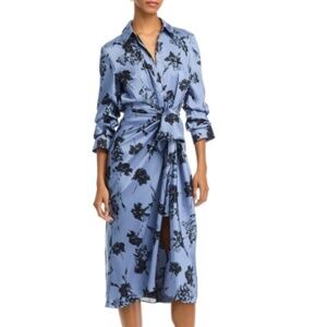 Cinq a Sept Jacey Tie Front Shirt Dress Size 0 NEW